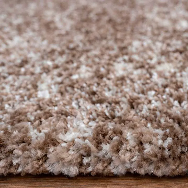 Light Brown Mottled Shaggy Runner Rug