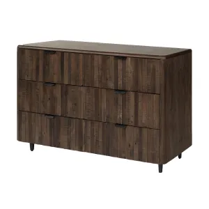 Lineo 6 Drawer Dresser - Burnt Oak