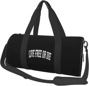 Live Free or Die Convertible Garment Bag with Shoulder Strap, Carry on Garment Duffel Bag for Men Women - Rolling Foldable for Travel Luggage Bags (Black)