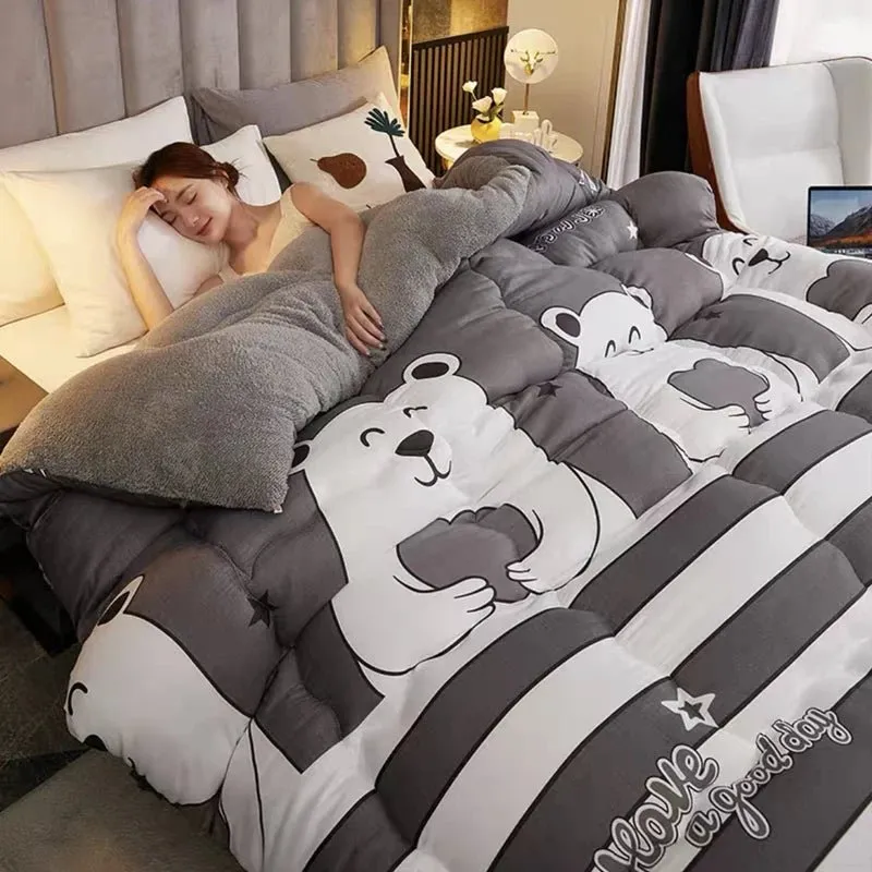 Luxury Warm Patchwork Quilt Duvet - Thicken Lamb Wool Comforter