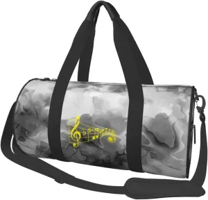 Musical Note Piano Convertible Garment Bag with Shoulder Strap, Carry on Garment Duffel Bag for Men Women - Rolling Foldable for Travel Luggage Bags (Black)