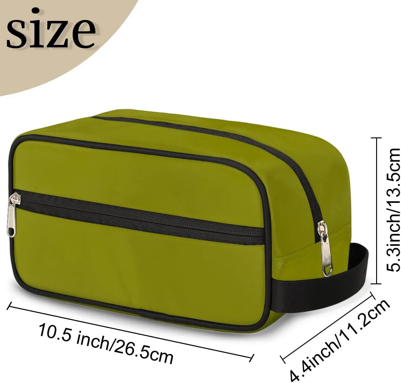 Olive Travel Toiletry Bag Water-Resistant Cosmetic Makeup Shaving Bag Large Capacity with Handle for Travel Toiletries Accessories Sports