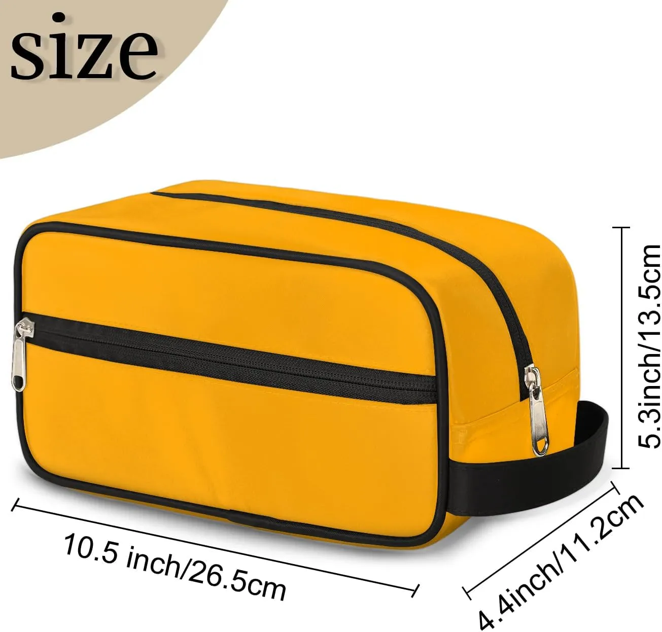 Orange Travel Toiletry Bag Water-Resistant Cosmetic Makeup Shaving Bag Large Capacity with Handle for Travel Toiletries Accessories Sports