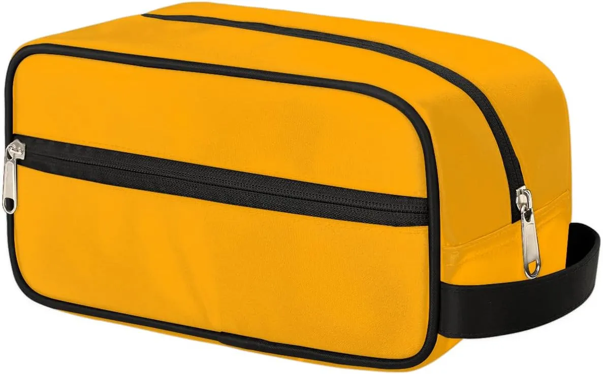 Orange Travel Toiletry Bag Water-Resistant Cosmetic Makeup Shaving Bag Large Capacity with Handle for Travel Toiletries Accessories Sports