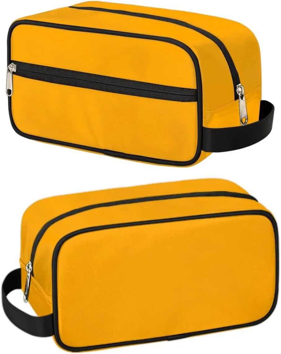 Orange Travel Toiletry Bag Water-Resistant Cosmetic Makeup Shaving Bag Large Capacity with Handle for Travel Toiletries Accessories Sports