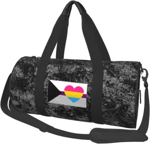 Panromantic Pride Flag Convertible Garment Bag with Shoulder Strap, Carry on Garment Duffel Bag for Men Women - Rolling Foldable for Travel Luggage Bags (Black)