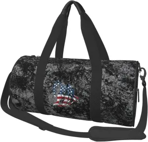 Patriotic Grim Reaper Convertible Garment Bag with Shoulder Strap, Carry on Garment Duffel Bag for Men Women - Rolling Foldable for Travel Luggage Bags (Black)