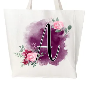 Personalized Tote Bags for Women - Monogram Initial Gifts - Bridesmaid Proposal - Reusable Shopping Bag - CHOOSE FROM 4 COLORS! (Blush, S)