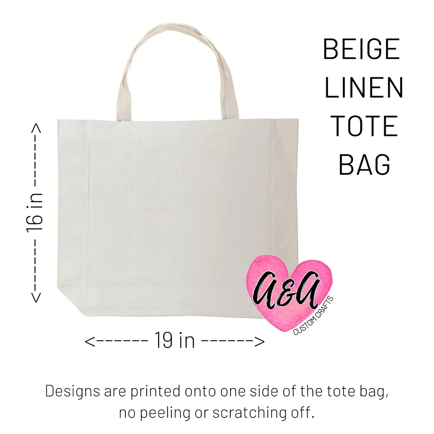 Personalized Tote Bags for Women - Monogram Initial Gifts - Bridesmaid Proposal - Reusable Shopping Bag - CHOOSE FROM 4 COLORS! (Blush, S)