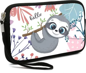 Portable Neoprene Makeup bags for women,Small makeup pouch Travel bagsAll Smartphone Wristlet Wallet Clutch Purse, Coin Pouch(Cute Sloth)