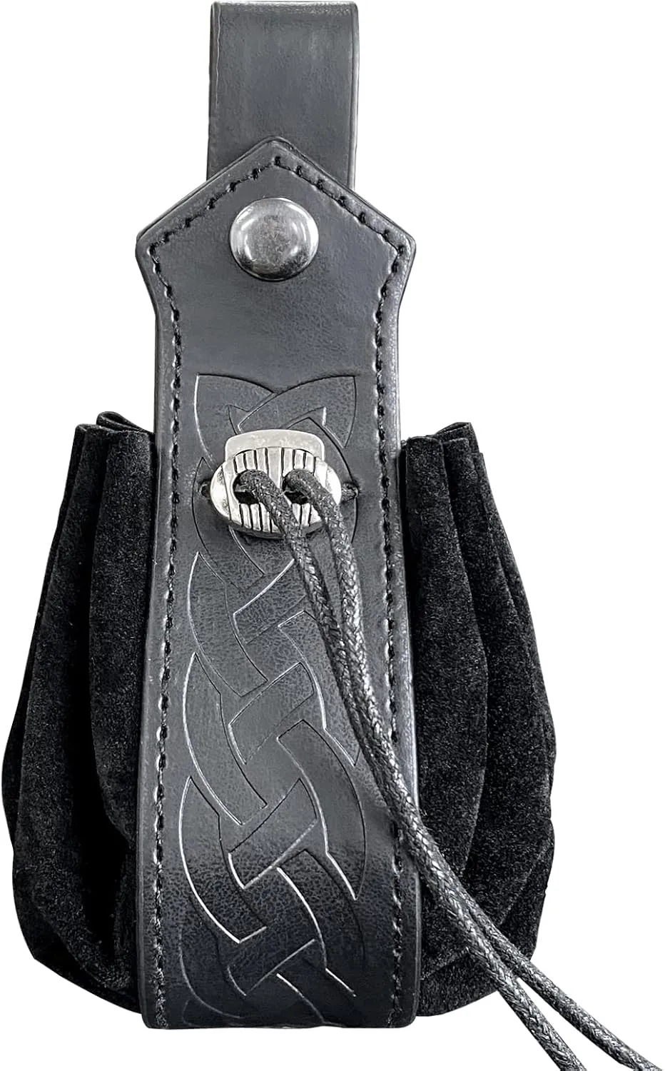 Portable Waist Bag Medieval Faux Leather Drawstring Belt Pouch Renaissance Faire Costume Accessories LARP Vintage Viking Belt Pouch (B)