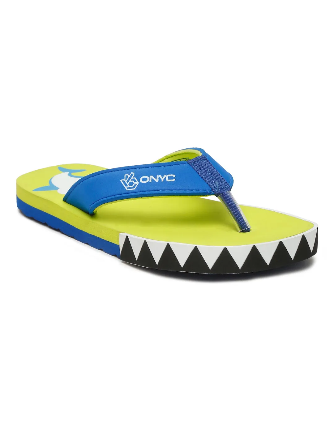 Premium Shark V-Shape Flip-flops With Foxing for Boys and Girls (Lime Green)