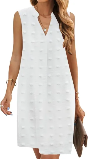 QACOHU 2025 Summer Dresses for Women Sleeveless Beach Floral Tshirt Sundress Casual Tank Dress S-2XL