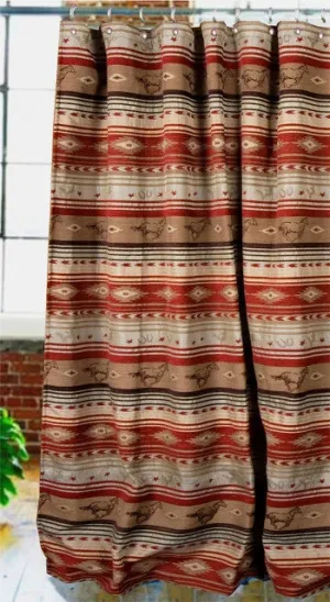 "Flying Horse" Western Shower Curtain