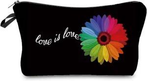 Rainbow Makeup Bag Cute Small Makeup Organizer Bag Accessories Travel Toiletry Zipper Pouch Gift Rainbow Love Is Love Cosmetic Bag for LGBT Women Friends