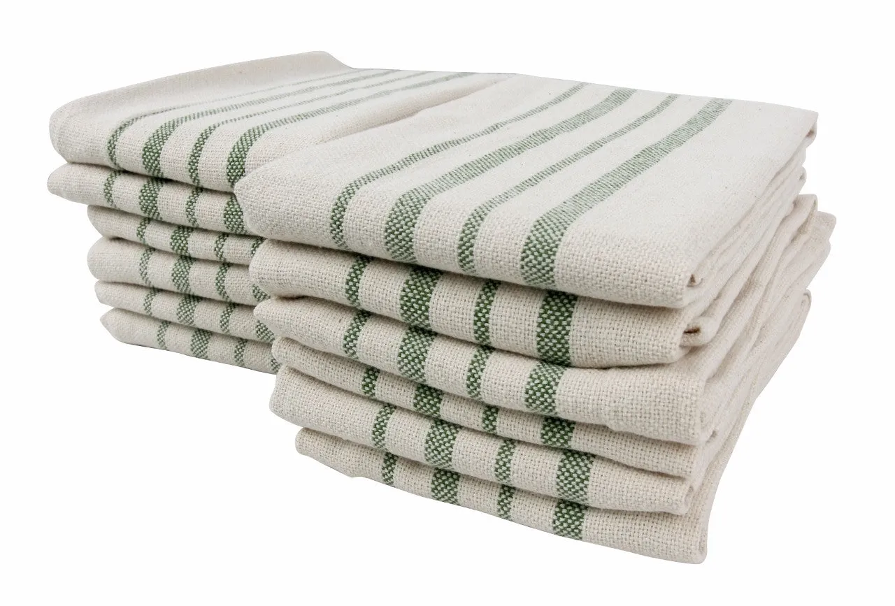 Recycled Cotton Kitchen Towels, Spruce, 12 Pack