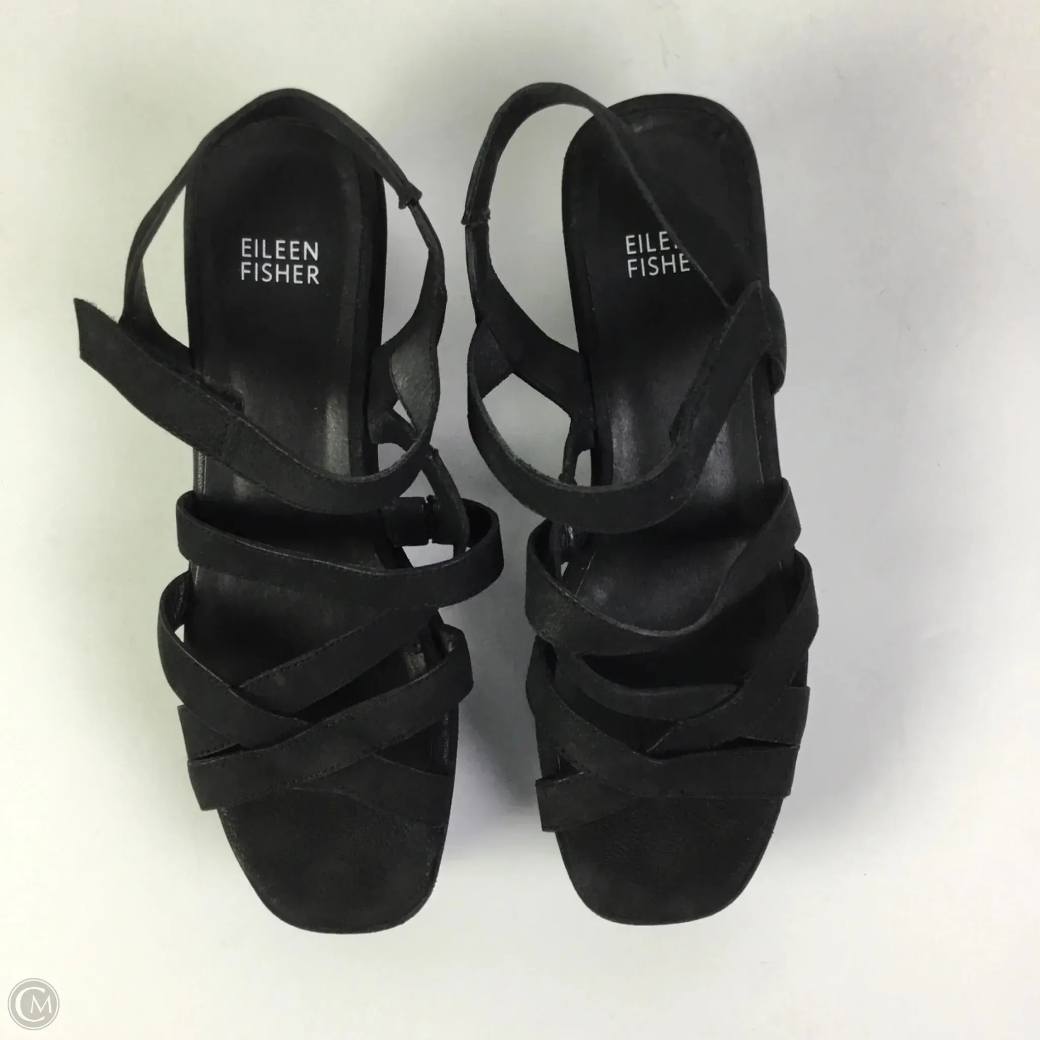 Sandals Heels Platform By Eileen Fisher In Black, Size: 8