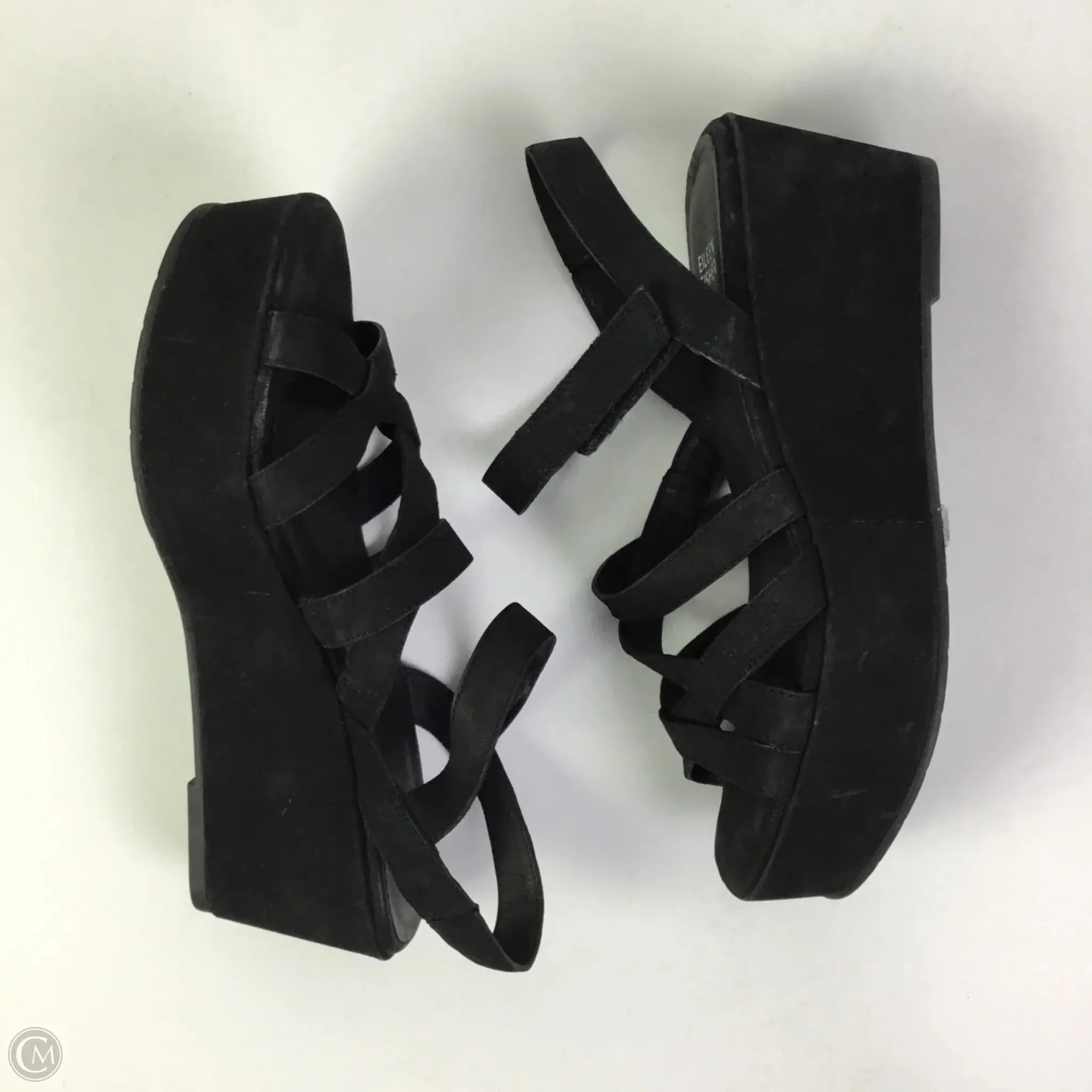 Sandals Heels Platform By Eileen Fisher In Black, Size: 8