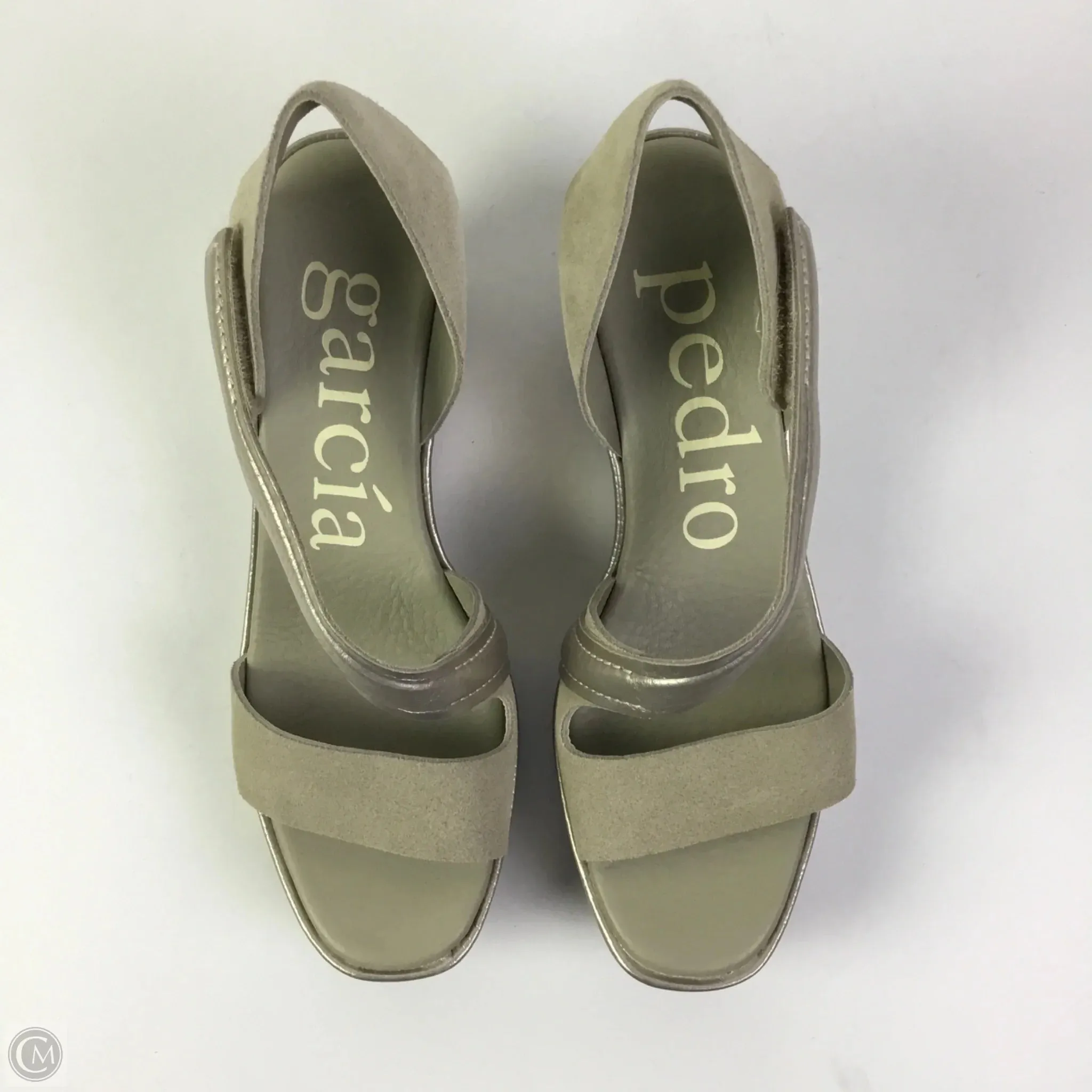 Sandals Heels Wedge By Cma In Grey, Size: 8.5