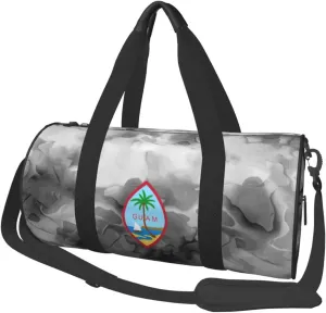 Seal Of Guam Convertible Garment Bag with Shoulder Strap, Carry on Garment Duffel Bag for Men Women - Rolling Foldable for Travel Luggage Bags (Black)