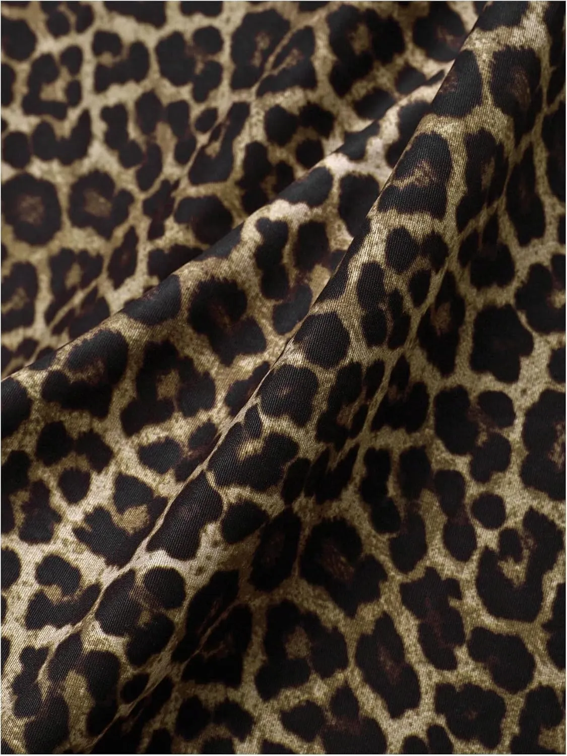 SHENHE Women's Leopard Dress Spaghetti Strap Animal Print A Line Flare Mini Cami Dress
