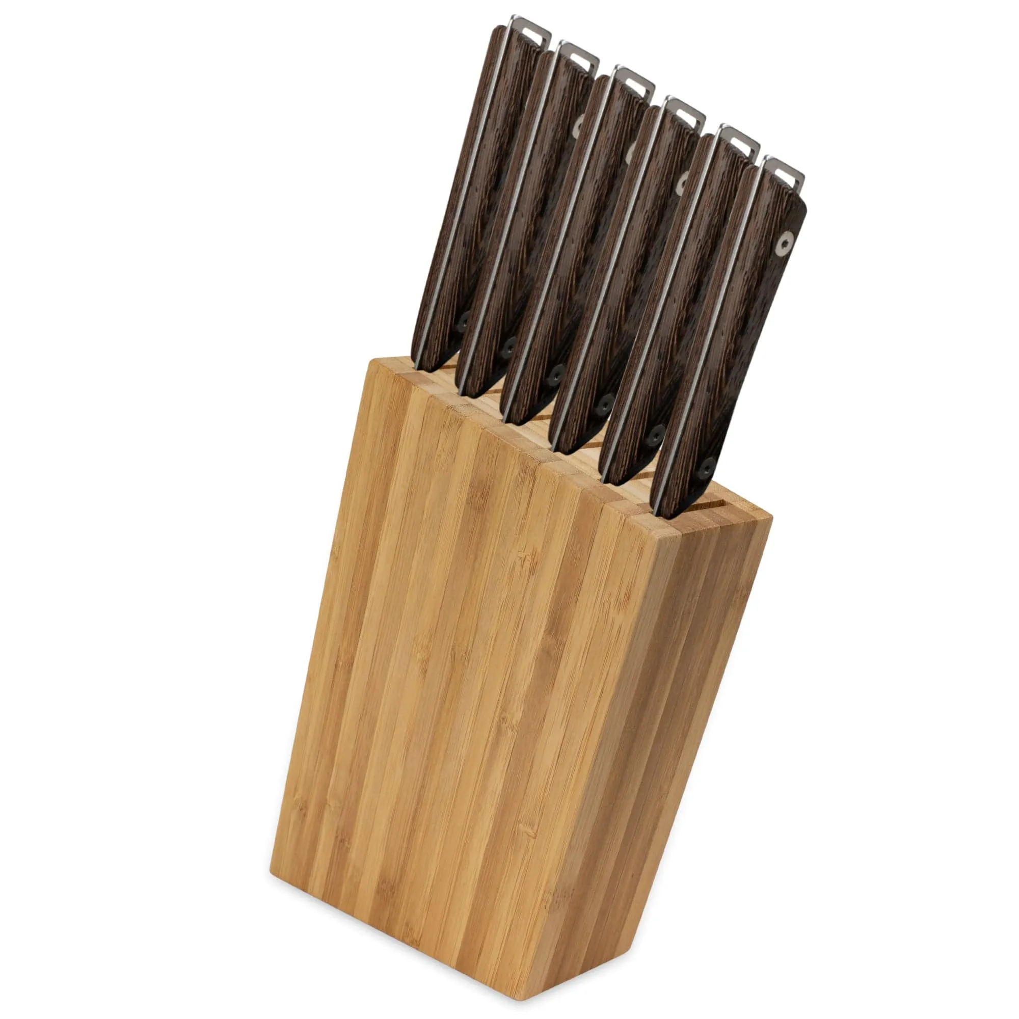 Shun Kanso 6-Piece Steak Knife with Bamboo Side Car Block Set