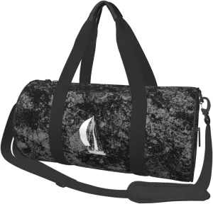 Silhouette of Sailboat Convertible Garment Bag with Shoulder Strap, Carry on Garment Duffel Bag for Men Women - Rolling Foldable for Travel Luggage Bags (Black)