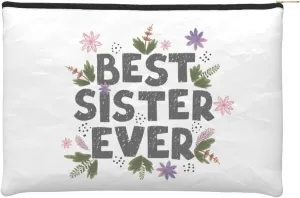 Small Makeup Bag Best Sister Ever Cosmetic Bag for Women Portable Purse Travel Toiletry Bag Accessories Organizer Zipper Pouch