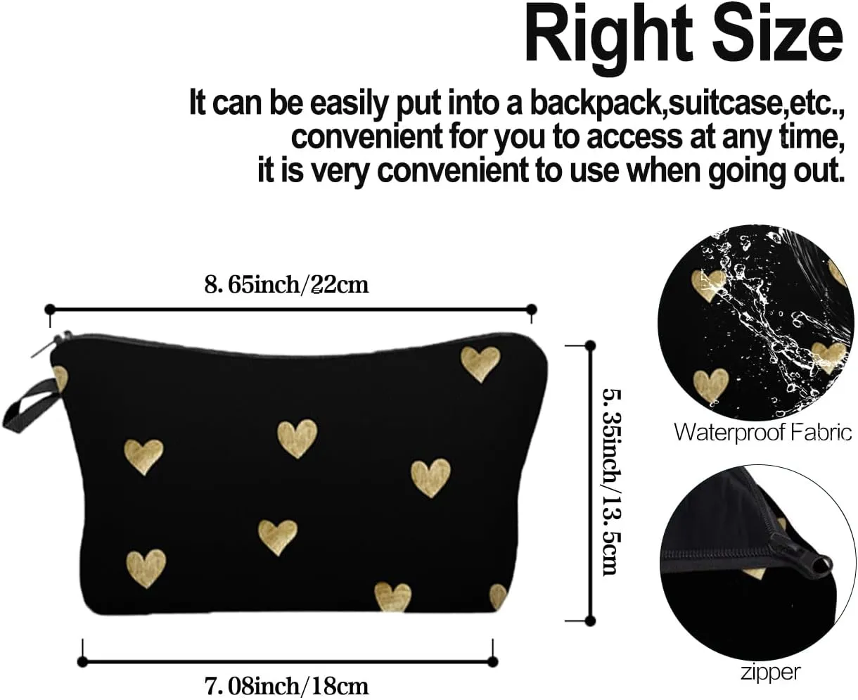Small Makeup Bag,Cute Cosmetic Bag Coin Purse Lipsticks Pouch with Zipper for Women Girls Makeup Essentials Accessories(Heart)