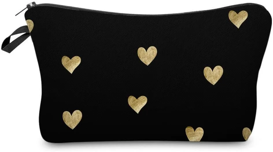 Small Makeup Bag,Cute Cosmetic Bag Coin Purse Lipsticks Pouch with Zipper for Women Girls Makeup Essentials Accessories(Heart)