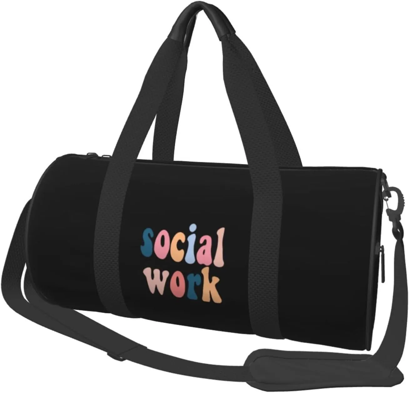 Social Worker Convertible Garment Bag with Shoulder Strap, Carry on Garment Duffel Bag for Men Women - Rolling Foldable for Travel Luggage Bags (Black)