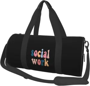 Social Worker Convertible Garment Bag with Shoulder Strap, Carry on Garment Duffel Bag for Men Women - Rolling Foldable for Travel Luggage Bags (Black)