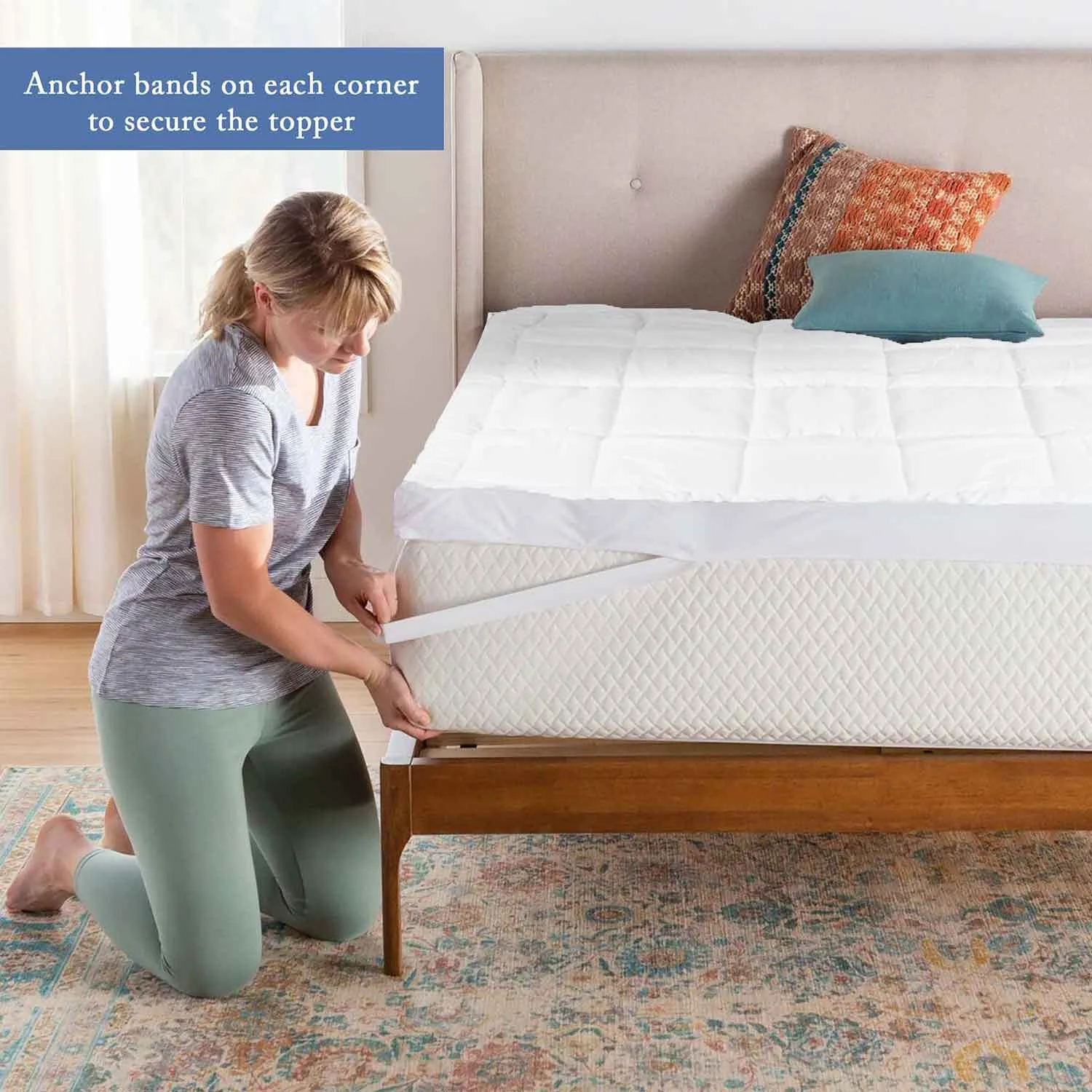 Square Quilted Mattress Topper