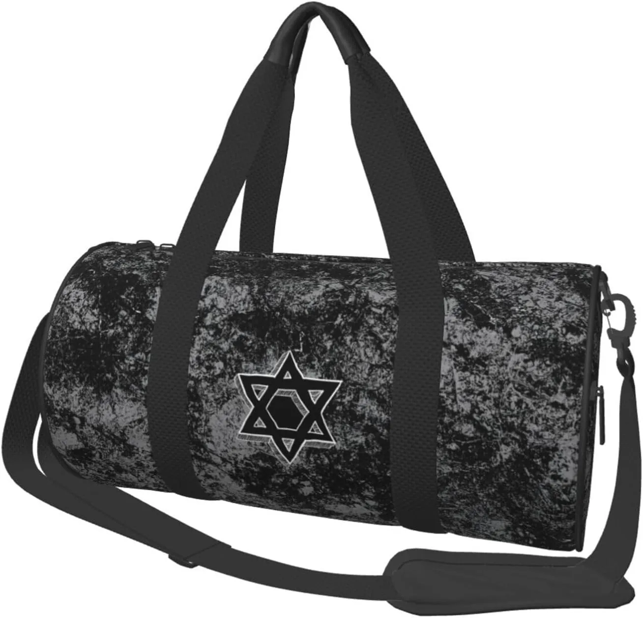 Star of David Convertible Garment Bag with Shoulder Strap, Carry on Garment Duffel Bag for Men Women - Rolling Foldable for Travel Luggage Bags (Black)