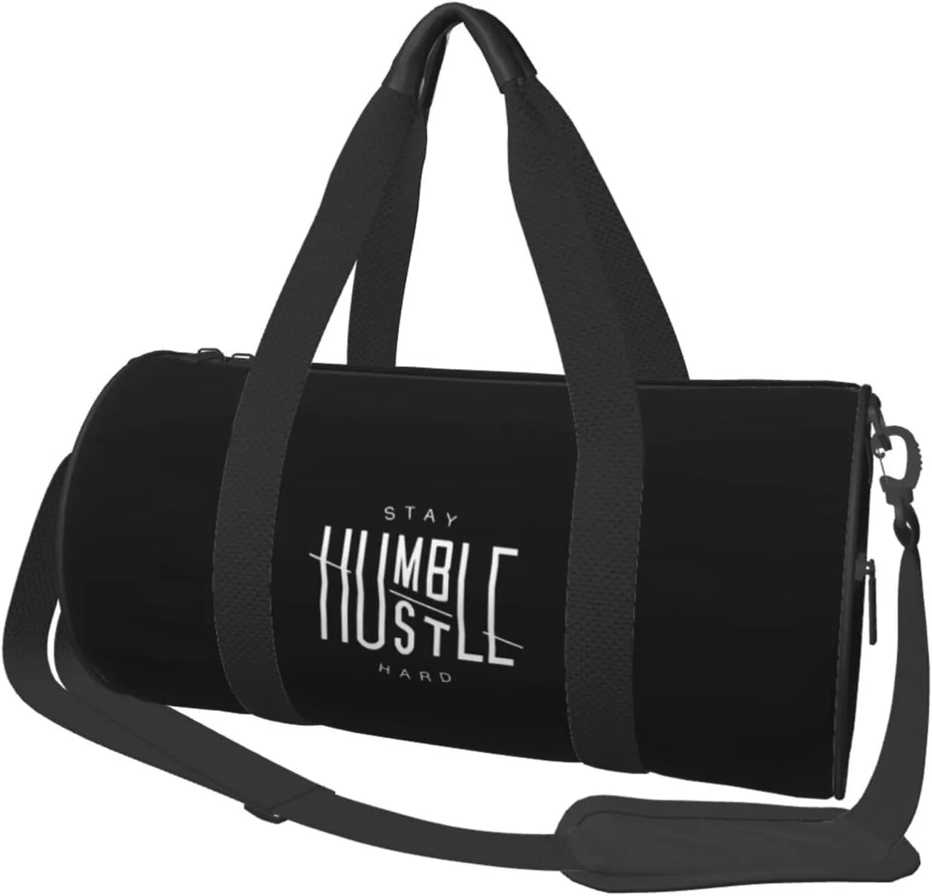 Stay Humble Hustle Hard Convertible Garment Bag with Shoulder Strap, Carry on Garment Duffel Bag for Men Women - Rolling Foldable for Travel Luggage Bags (Black)