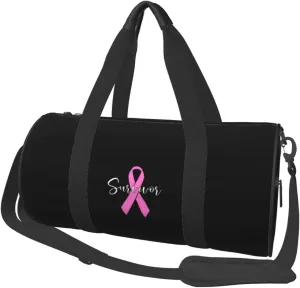 Survivor Breast Cancer Awareness Convertible Garment Bag with Shoulder Strap, Carry on Garment Duffel Bag for Men Women - Rolling Foldable for Travel Luggage Bags (Black)