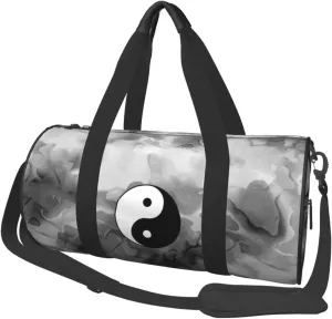 Tai Chi Yin Yang Convertible Garment Bag with Shoulder Strap, Carry on Garment Duffel Bag for Men Women - Rolling Foldable for Travel Luggage Bags (Black)