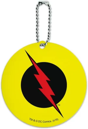 The Flash Reverse Flash Logo Round Luggage ID Tag Card Suitcase Carry-On