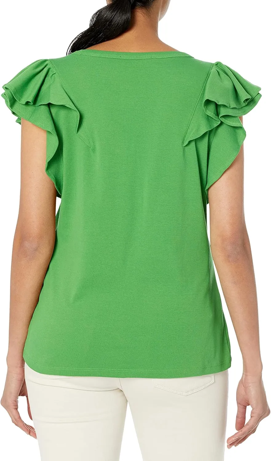 Tommy Hilfiger Women's Short Sleeve Essential Everyday Soft Sportswear Flutter Tee