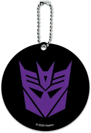 Transformers Decepticon Symbol Round Luggage ID Tag Card Suitcase Carry-On