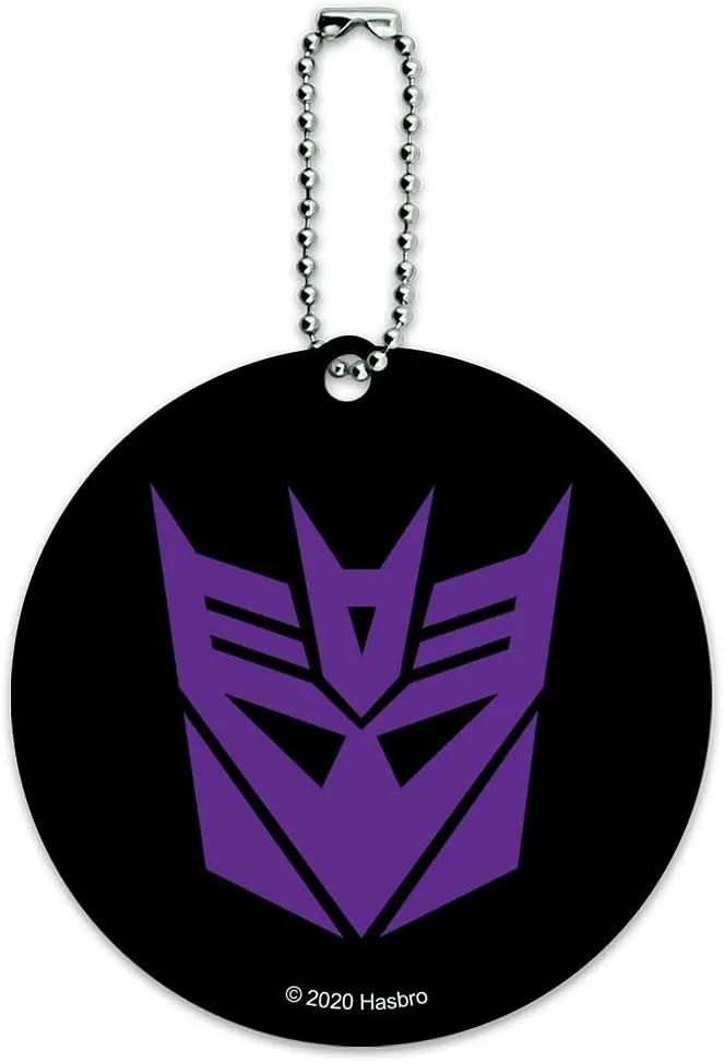 Transformers Decepticon Symbol Round Luggage ID Tag Card Suitcase Carry-On
