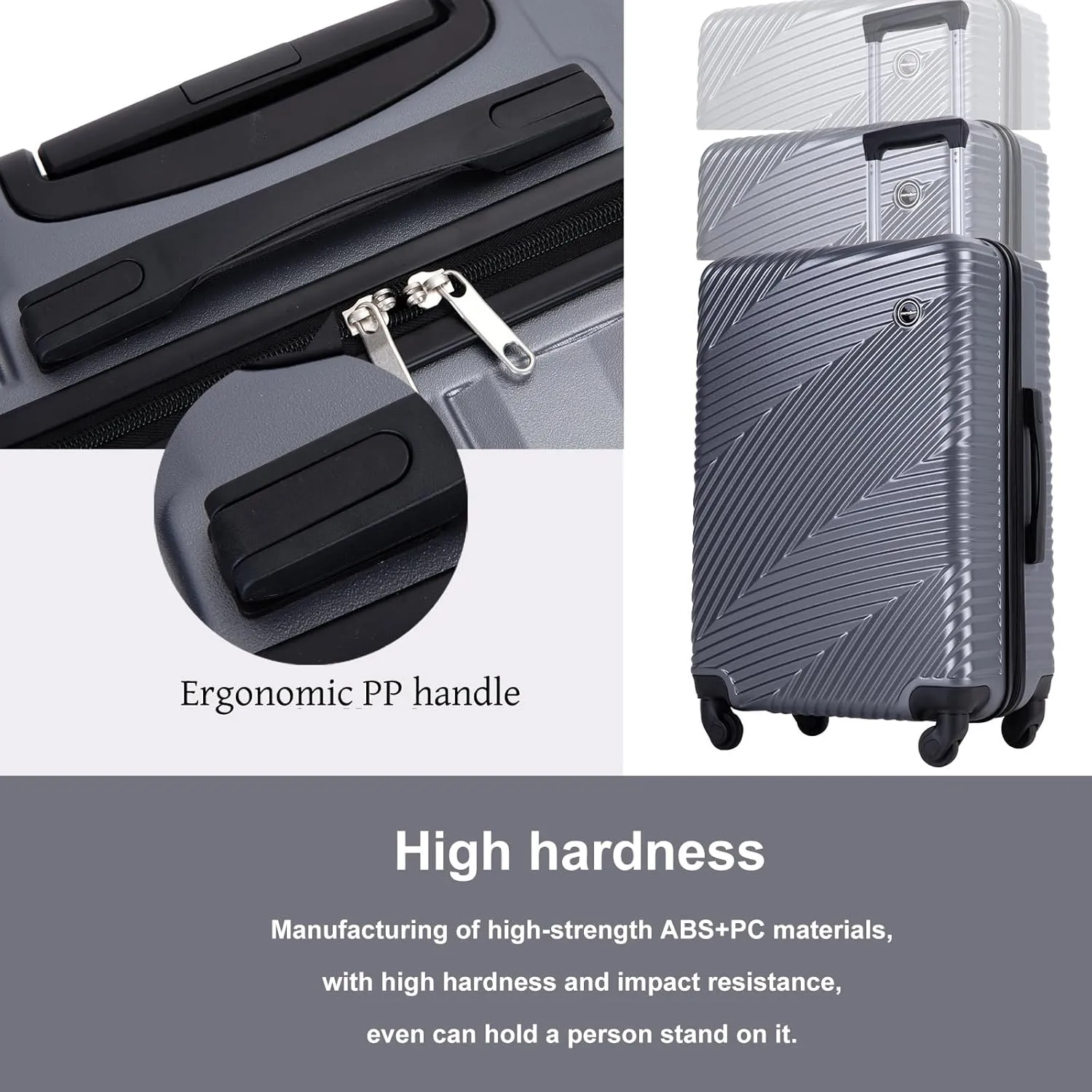 Travelhouse Hardshell Luggage Set,3 Piece Hardside Suitcases Set with Spinner Wheel,Lightweight Carry-on luggage