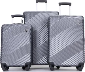 Travelhouse Hardshell Luggage Set,3 Piece Hardside Suitcases Set with Spinner Wheel,Lightweight Carry-on luggage
