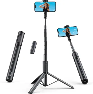 Tripod for iPhone,64" Selfie Stick for iPhone &Phone Tripod with Remote,Phone Tripod Stand All-in-1 & Travel Tripod,Cell Phone Tripod Compatible with All Cellphones