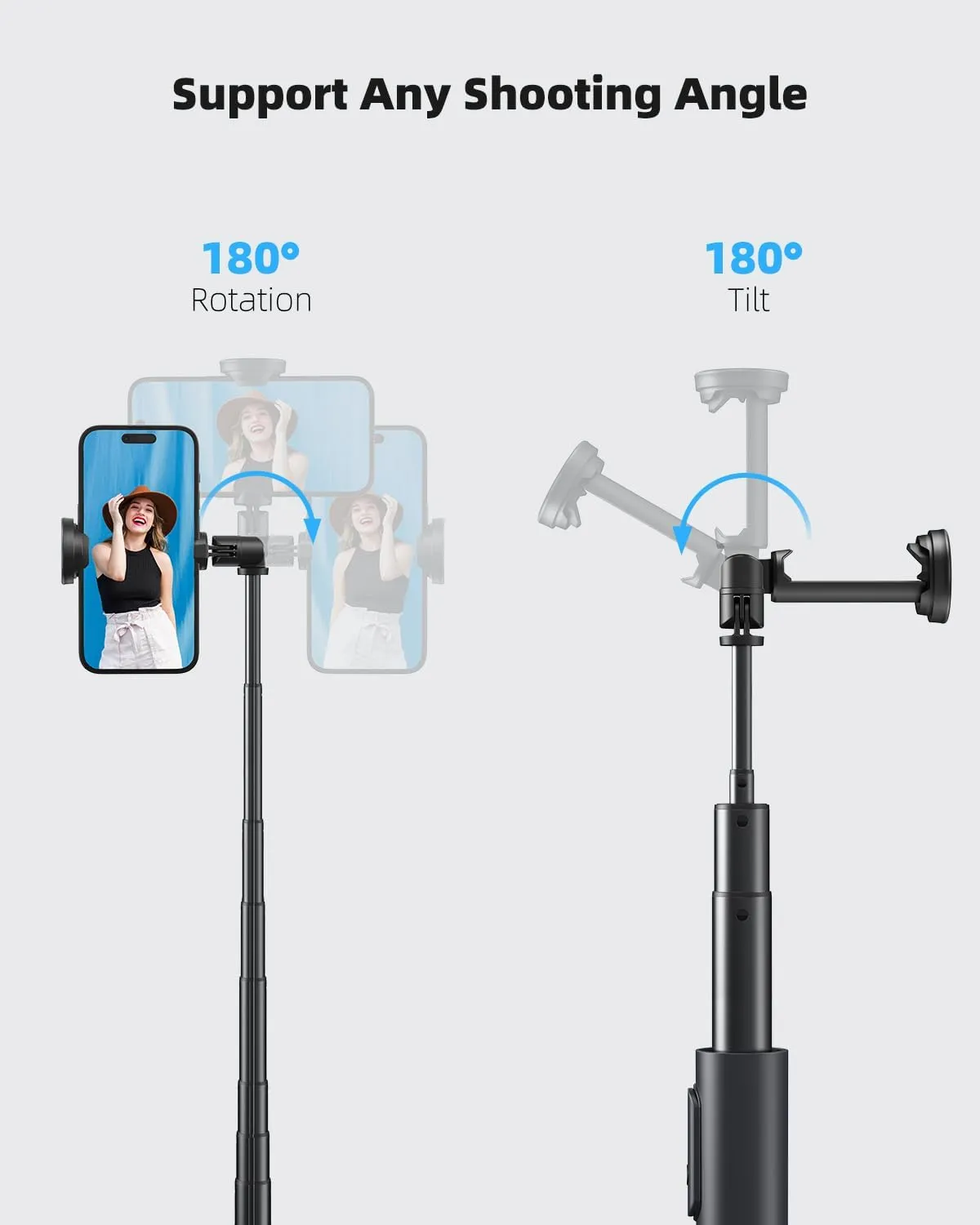 Tripod for iPhone,64" Selfie Stick for iPhone &Phone Tripod with Remote,Phone Tripod Stand All-in-1 & Travel Tripod,Cell Phone Tripod Compatible with All Cellphones