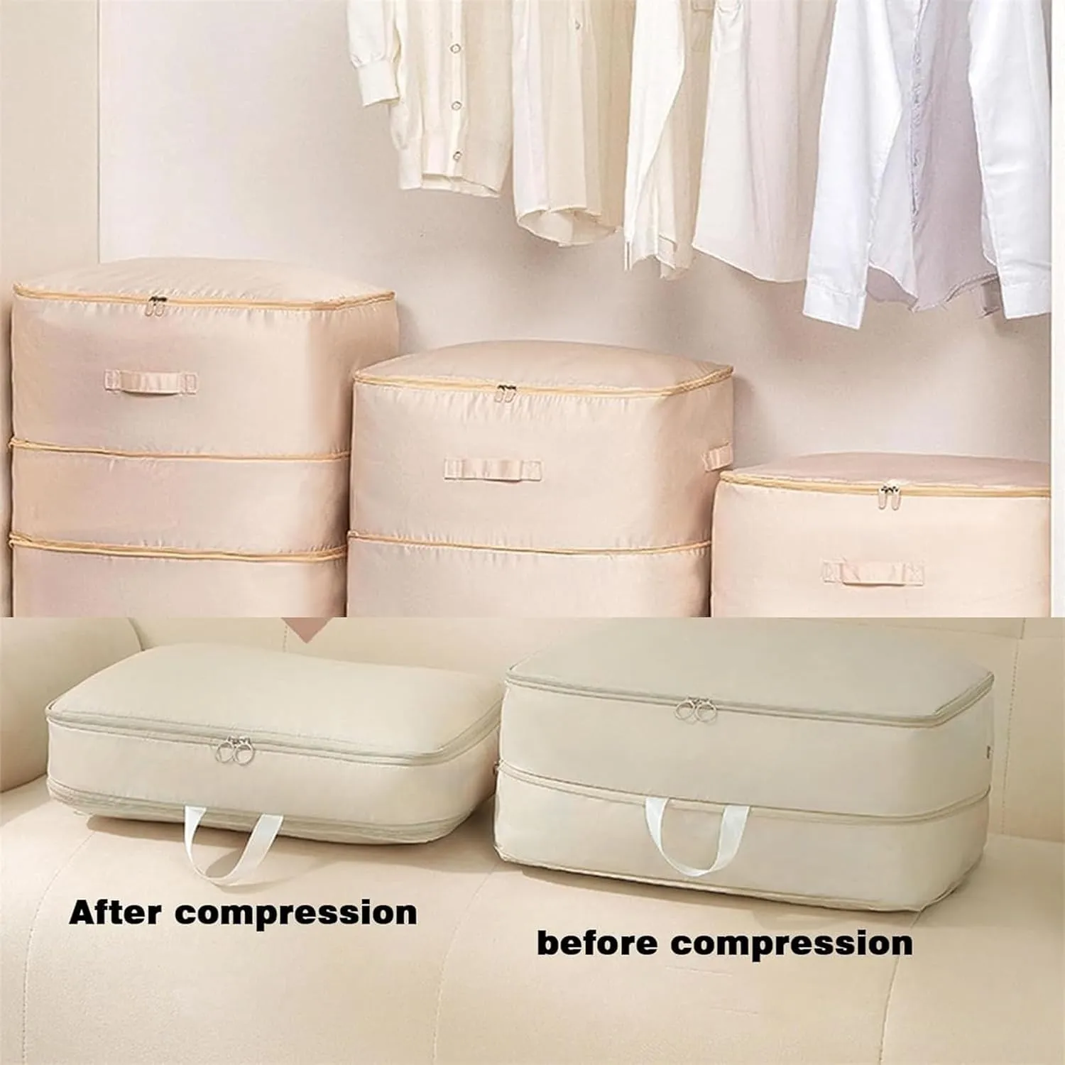 Ultra Space Saving Self Compression Organizer, Accompanyk Organizer, Heavy Duty Moving Bags, Otherwisie Space Saver Garment Bags (pink, Large)