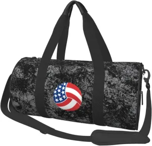 USA Volleyball Convertible Garment Bag with Shoulder Strap, Carry on Garment Duffel Bag for Men Women - Rolling Foldable for Travel Luggage Bags (Black)