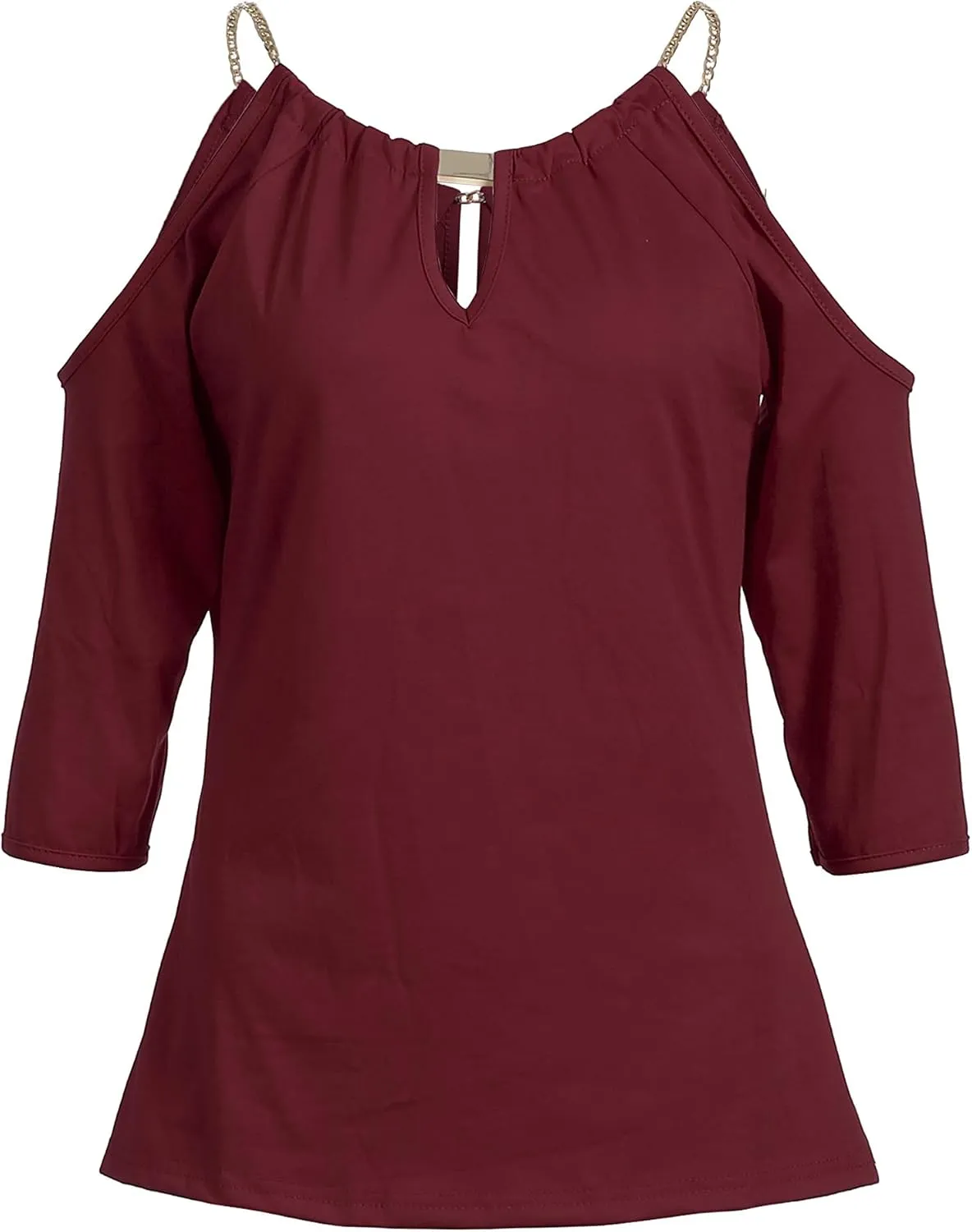 USGreatgorgeous Womens Open Cold Shoulder Slim Fit Short Sleeve Tee Shirt Casual Blouse Tops