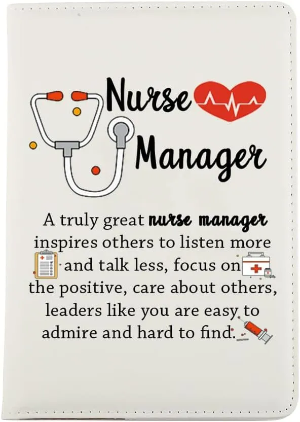 VAMSII Nurse Manager Gifts for Women Makeup Bag Thank You Gift For Nurse Manager Appreciation Gift Nurse Manager Travel Cosmetic Bag (Leather Notebook)