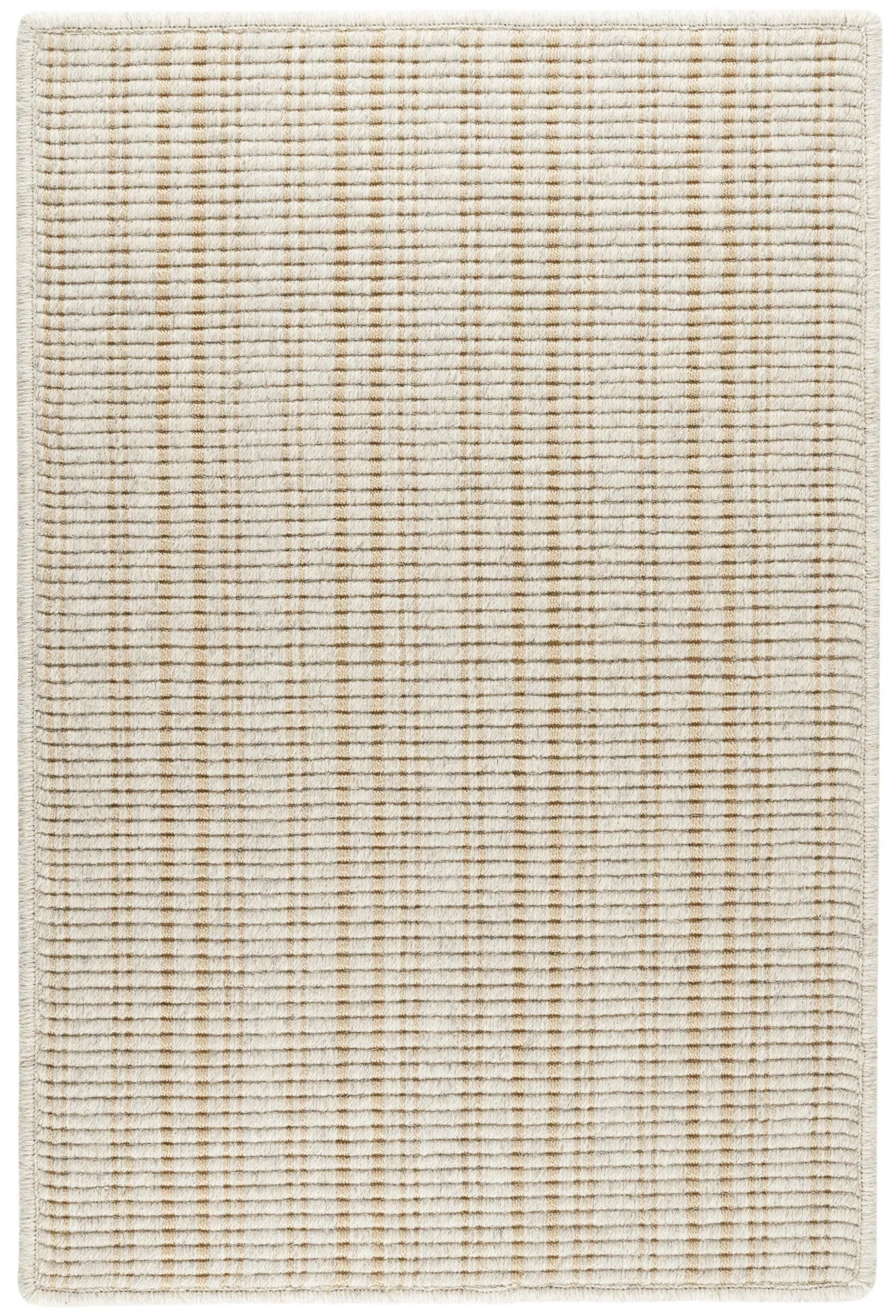 Warren Ticking Gold Woven Wool Custom Rug Swatch With Attached Rug Pad